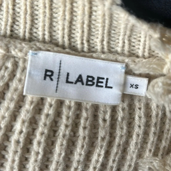 Colorblock Distressed R Label Sweater - Picture 4 of 4